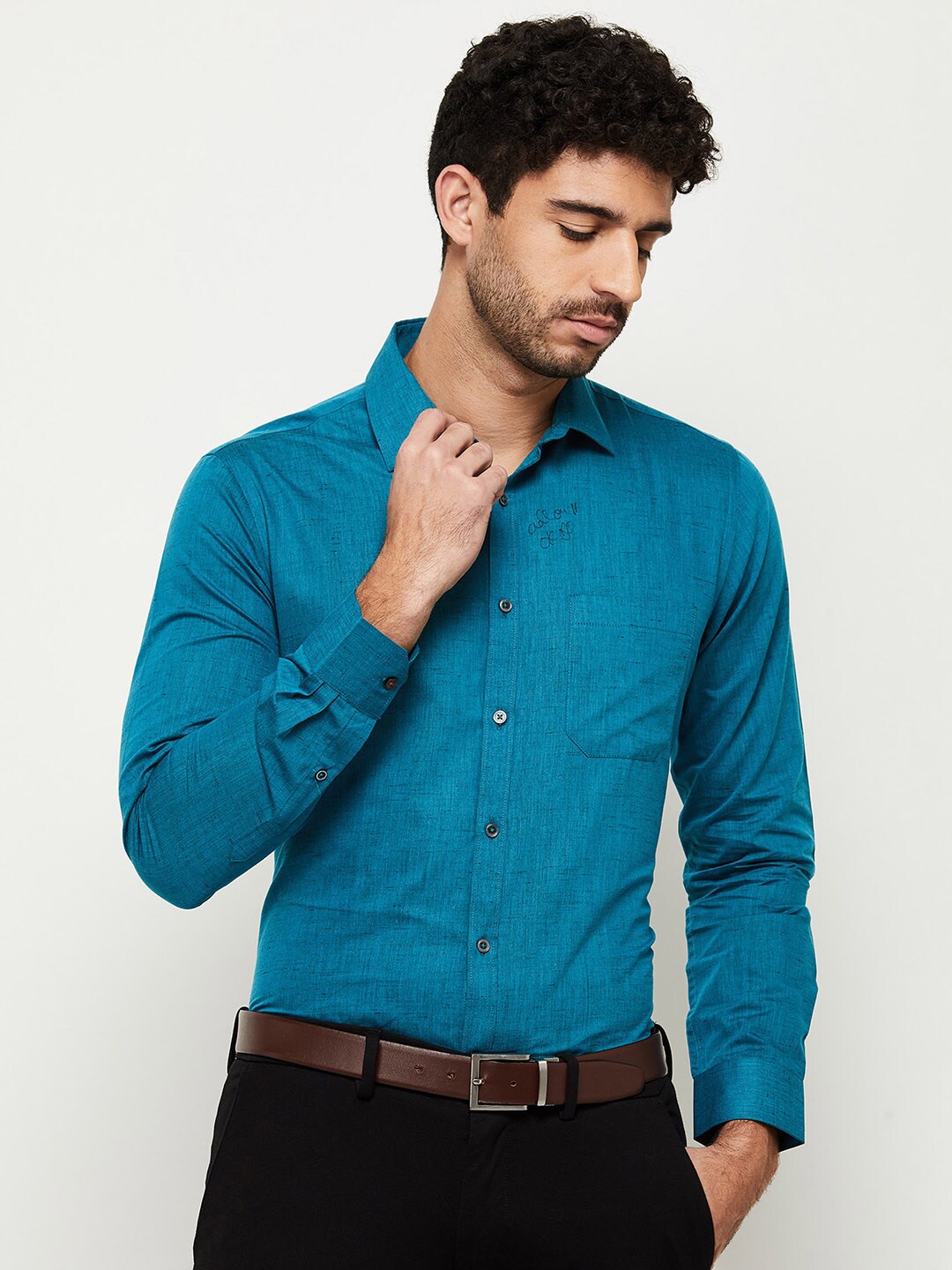 

max Men Green Formal Shirt