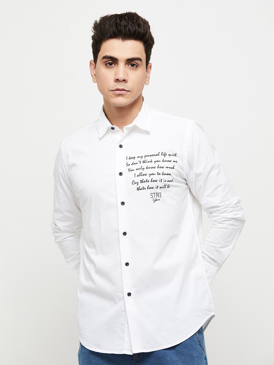 

max Men White Casual Shirt