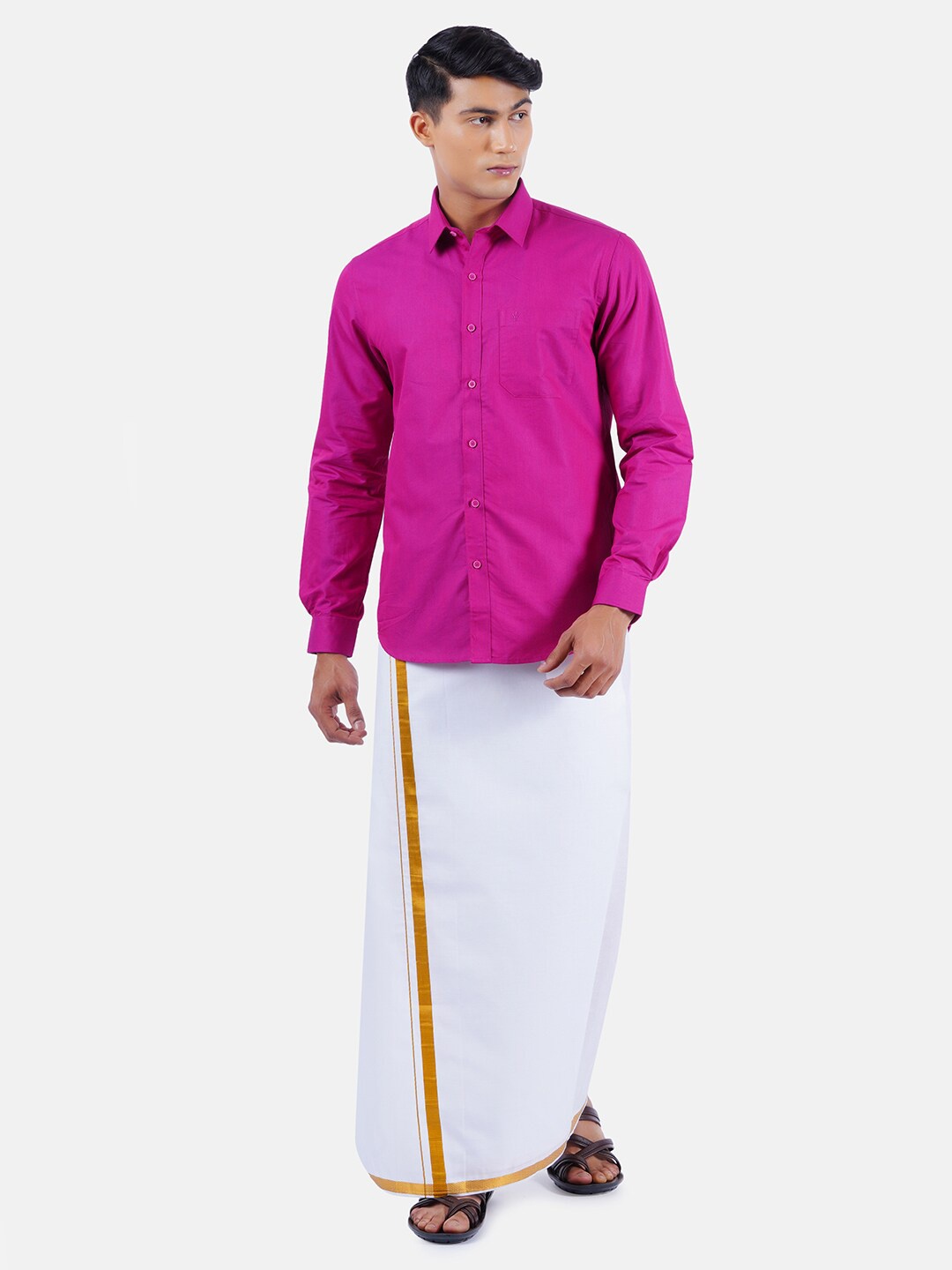 

Ramraj Men Pink Casual Shirt