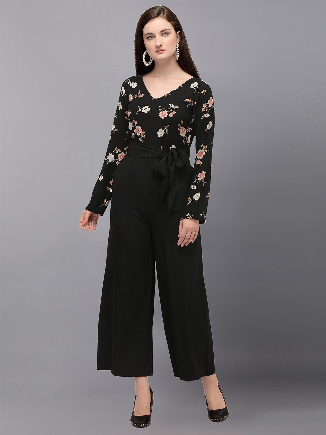 

Fashfun Black & White Printed Basic Jumpsuit