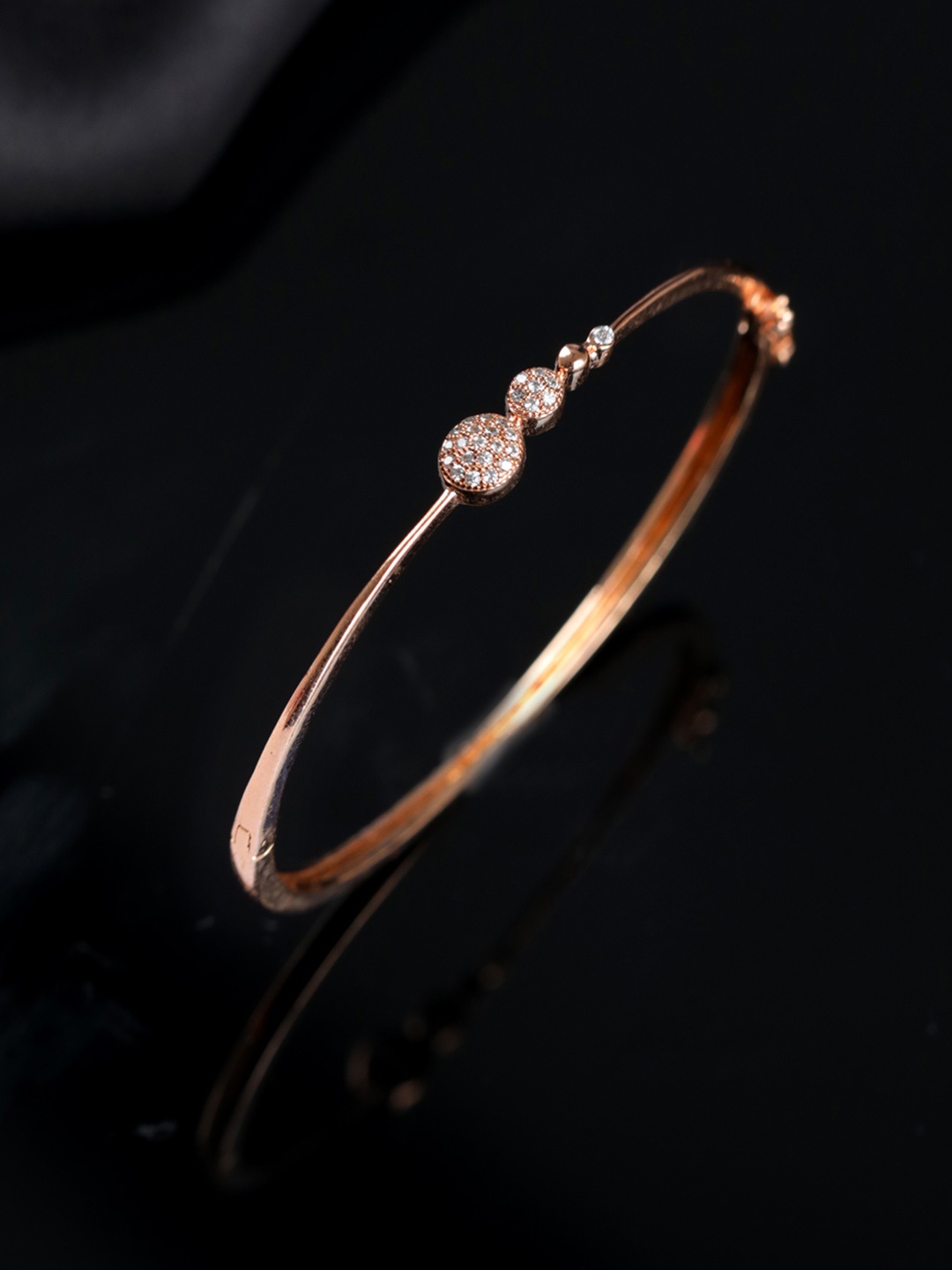 

Jazz and Sizzle Women American Diamond Rose Gold-Plated Bangle-Style Bracelet