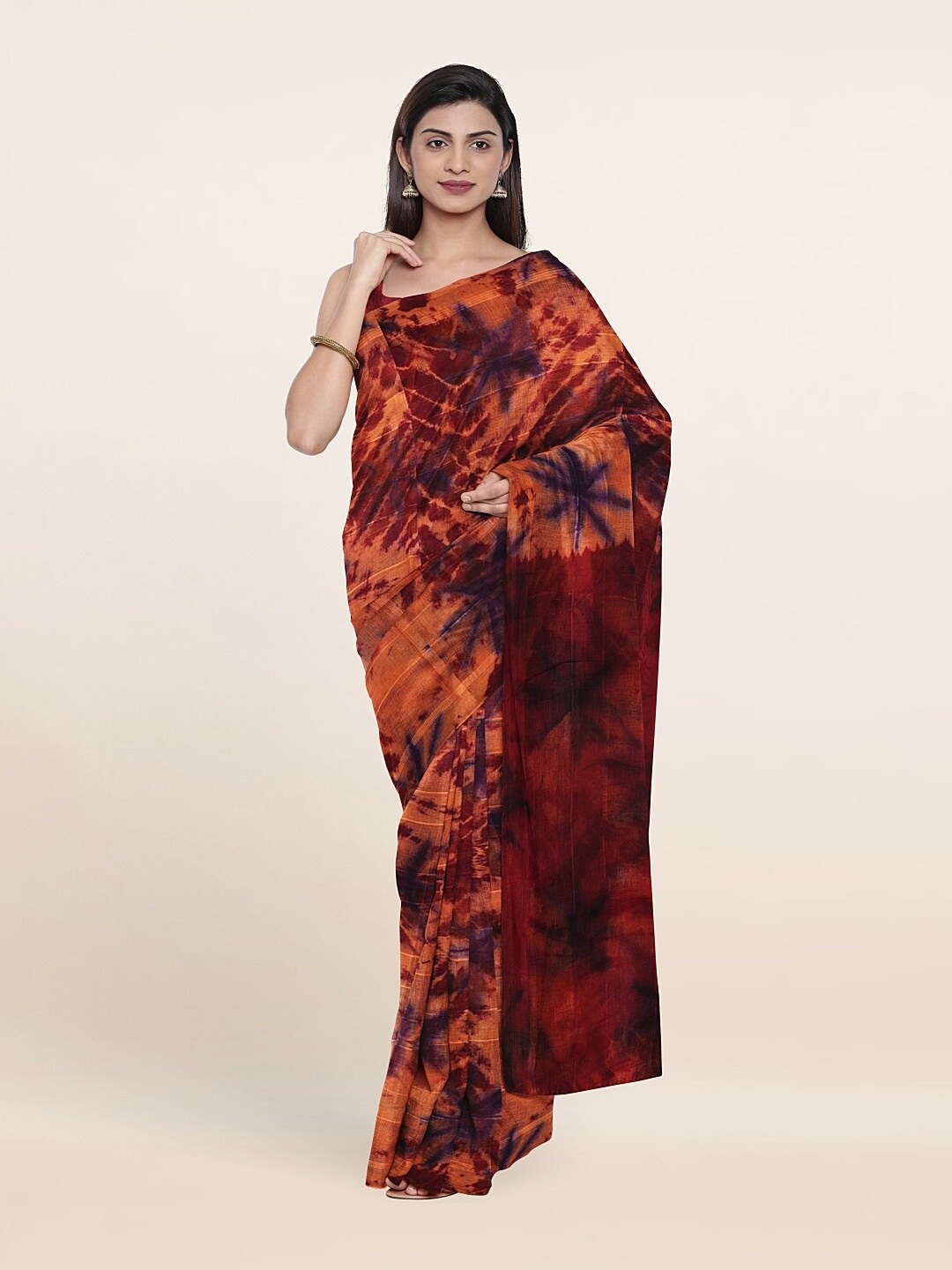 

Pothys Brown & Cream-Coloured Pure Cotton Saree