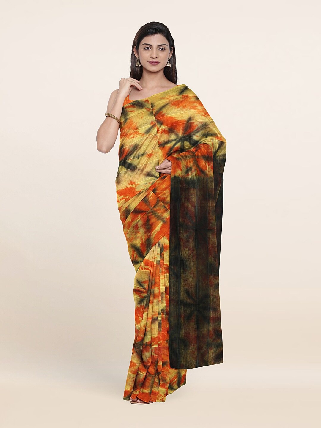 

Pothys Yellow & Orange Pure Cotton Saree