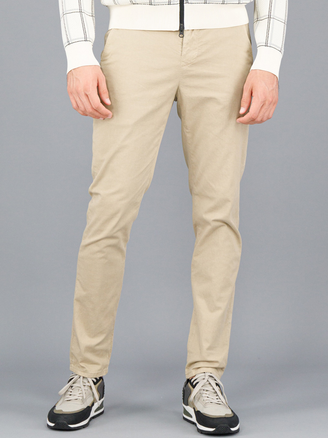 

FREESOUL Men Cream-Coloured Trousers