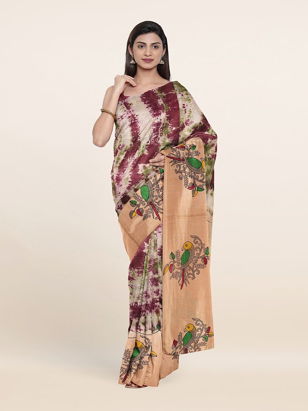

Pothys Multicolor Ethnic Motifs Tie And Dye Pure Cotton Saree, Multi