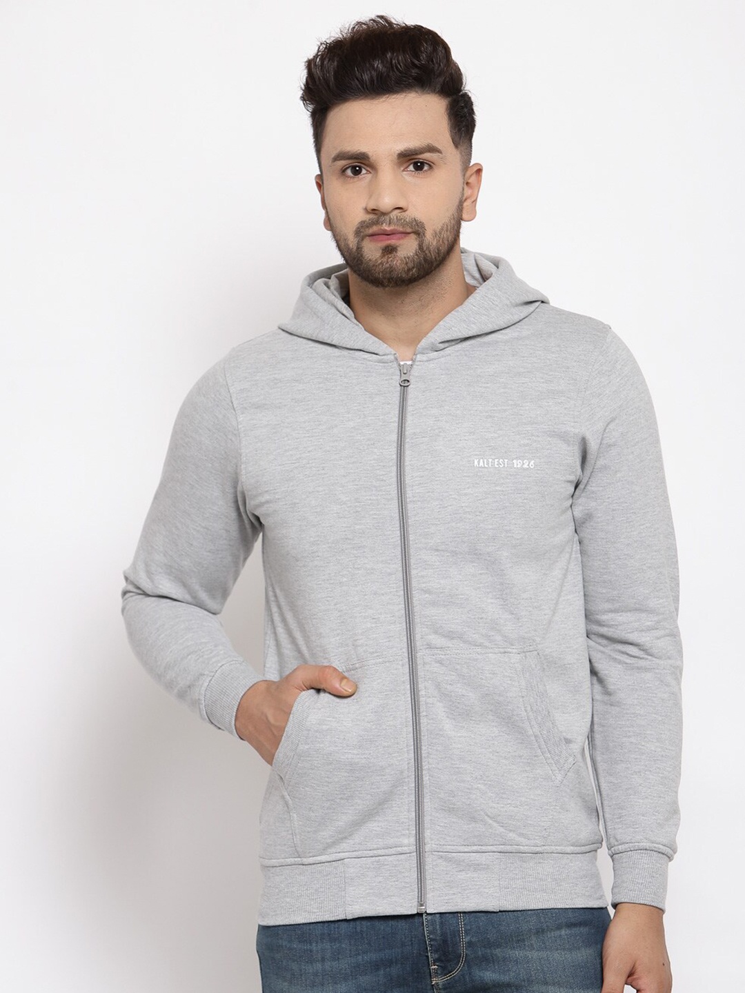 

Kalt Men Grey Melange Sweatshirt