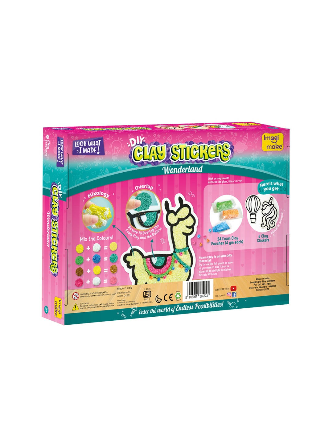 

Imagimake Kids Pink Clay Stickers Activity Toys and Games