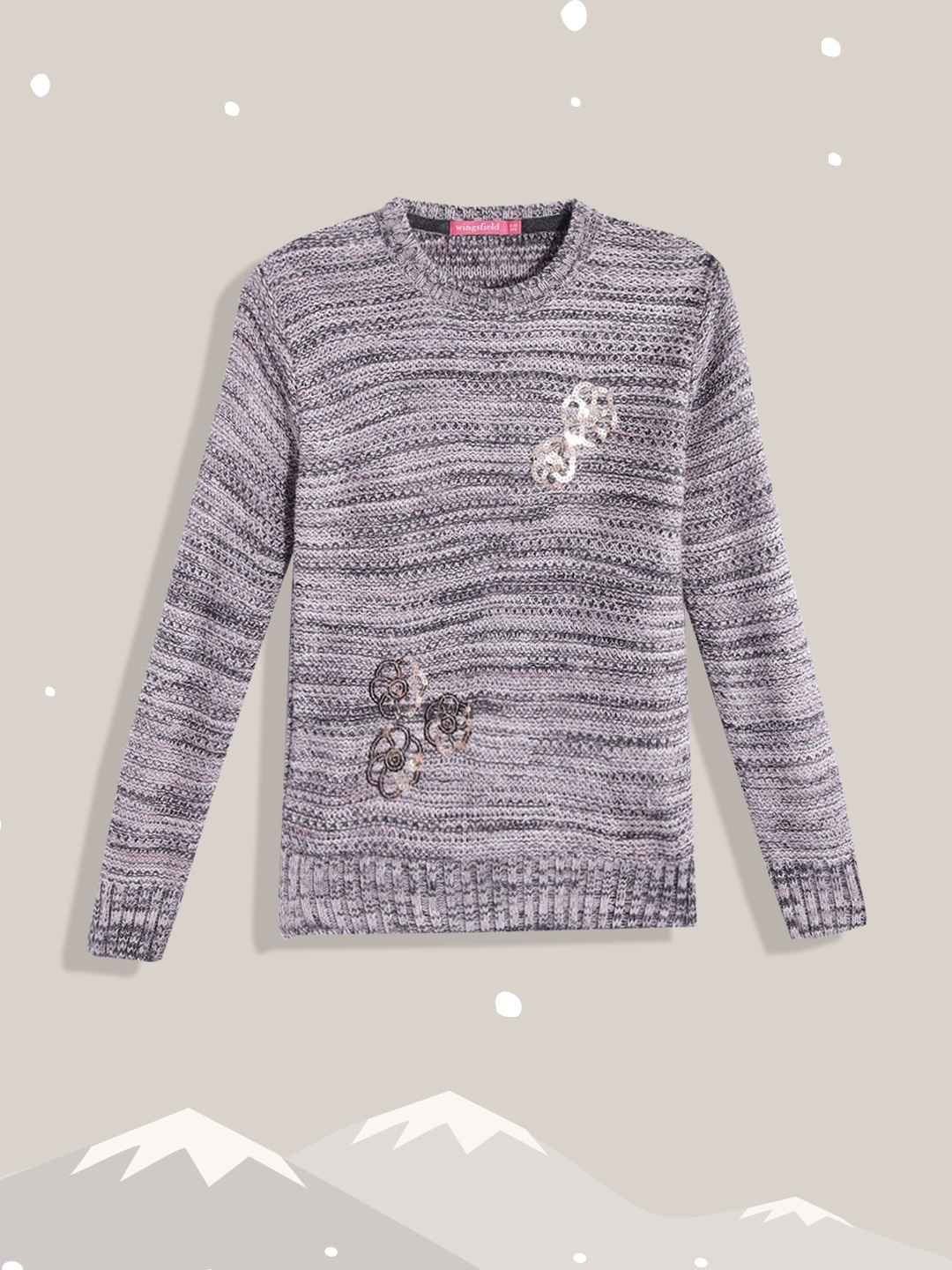 

Wingsfield Girls Purple Pullover with Embellished Detail