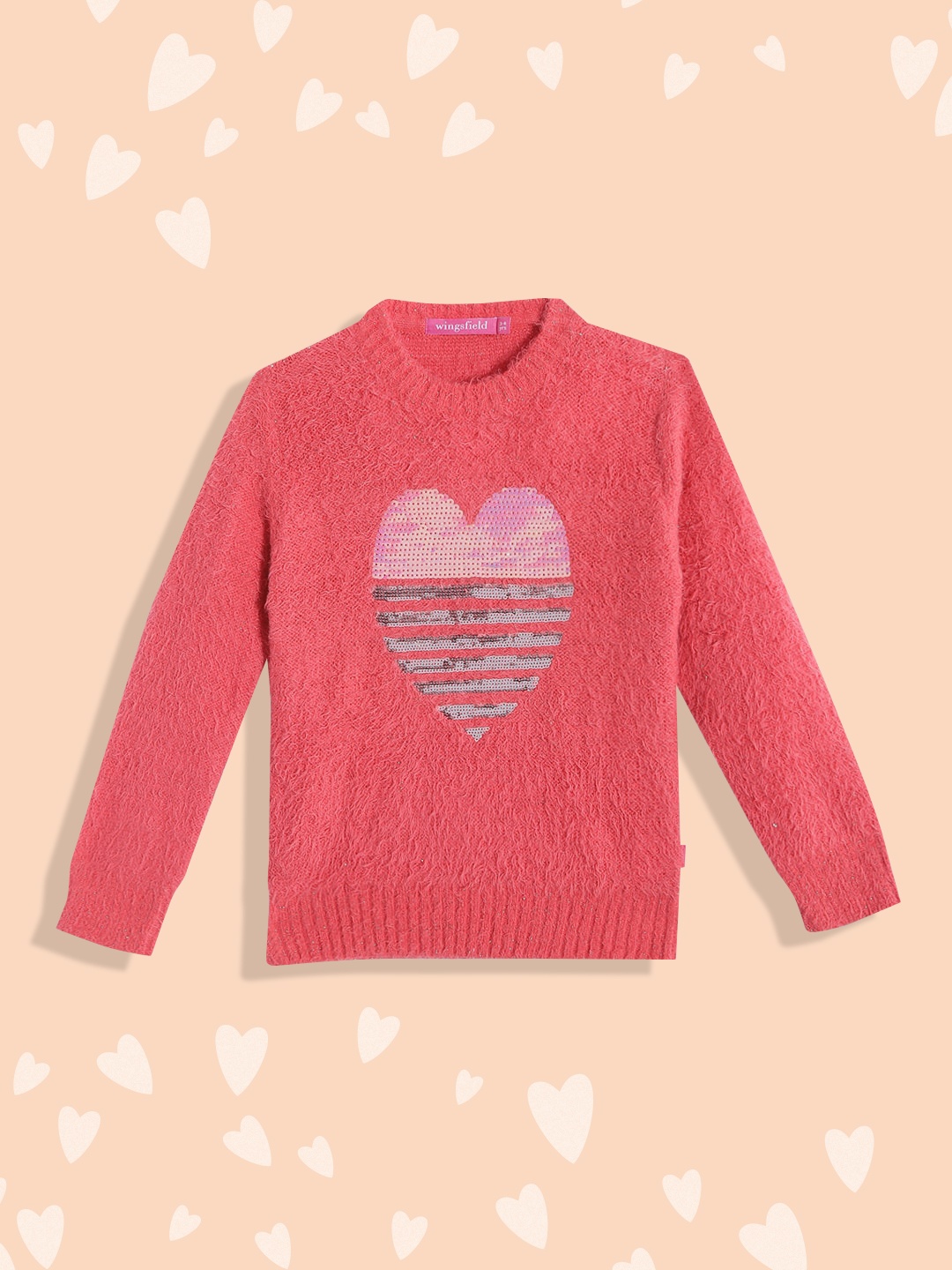 

Wingsfield Girls Red Printed Pullover