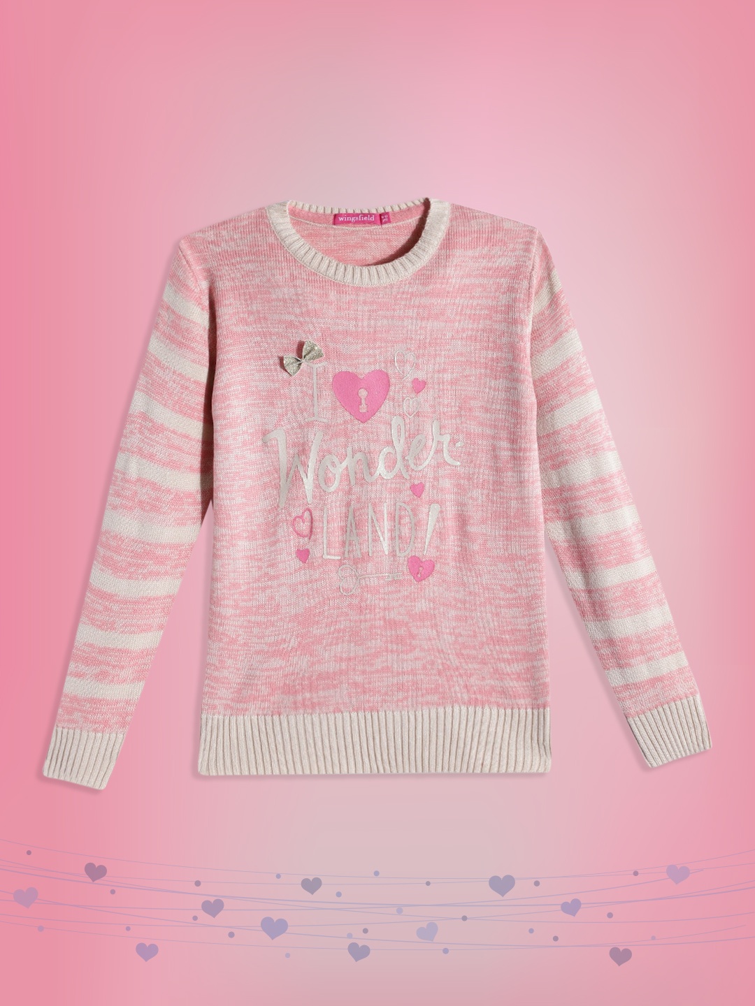 

Wingsfield Girls Pink Printed Pullover