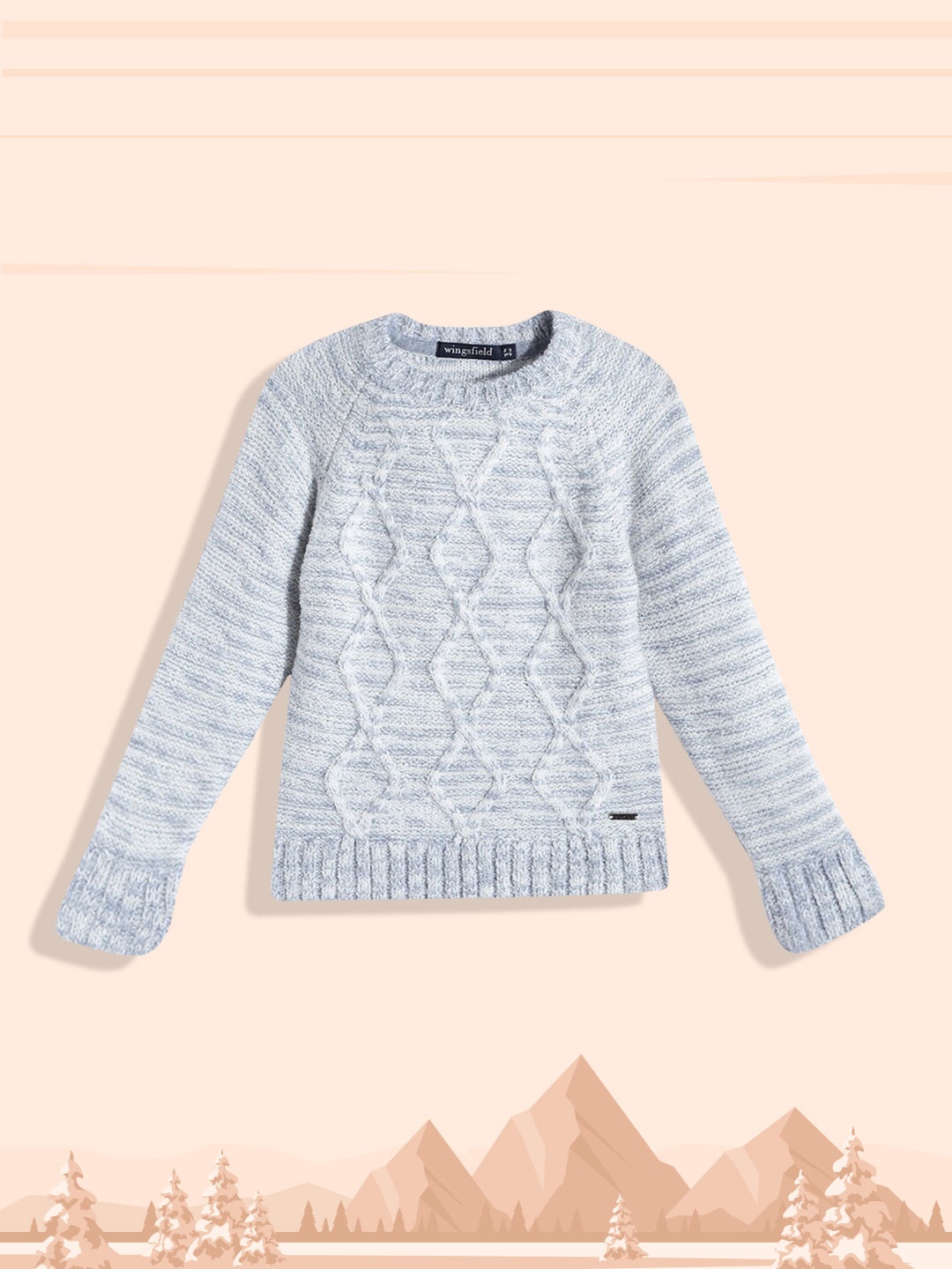 

Wingsfield Boys Blue Cable Knit Acrylic Pullover