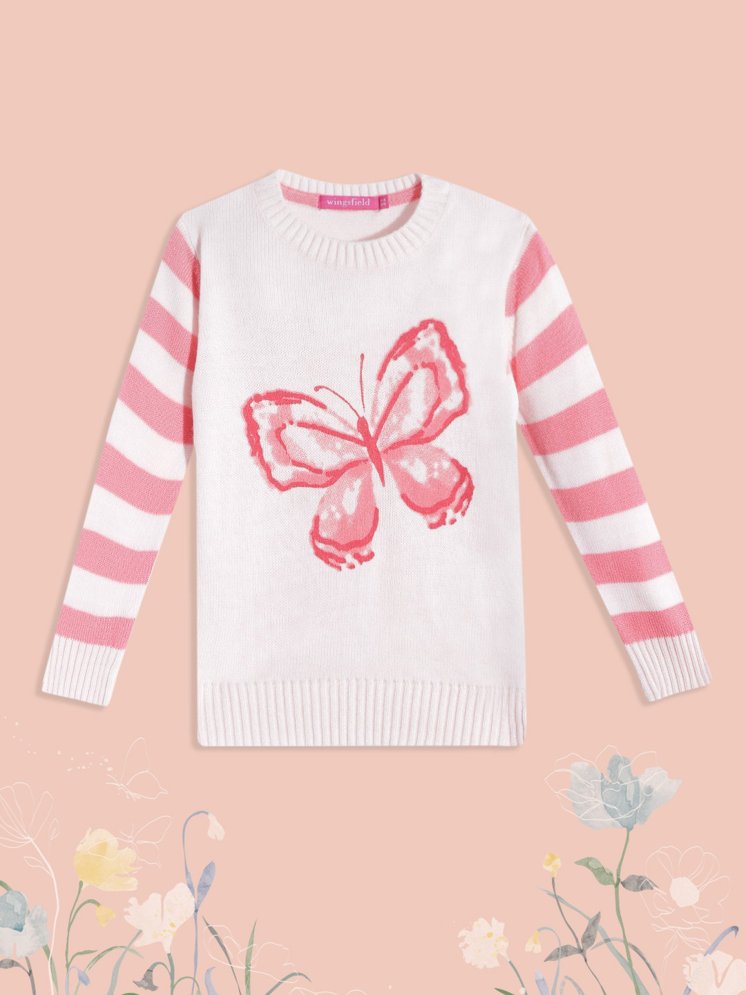 

Wingsfield Girls Pink Printed Pullover