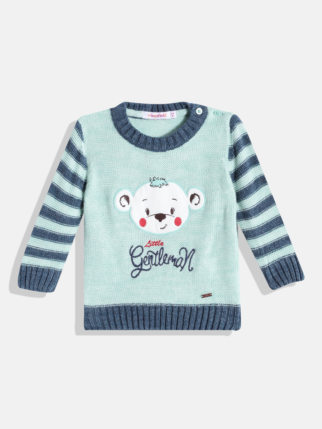 

Wingsfield Boys Green Graphic Printed Pullover