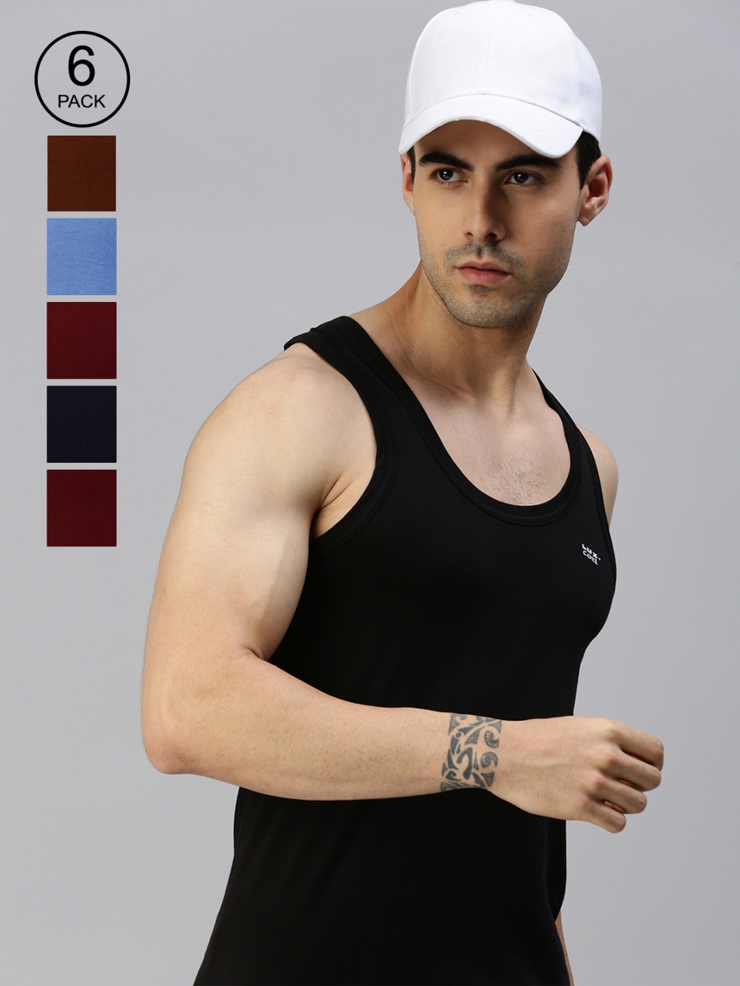 

Lux Cozi Pack of 6 Innerwear Vests COZI_COL_RN_100, Multi