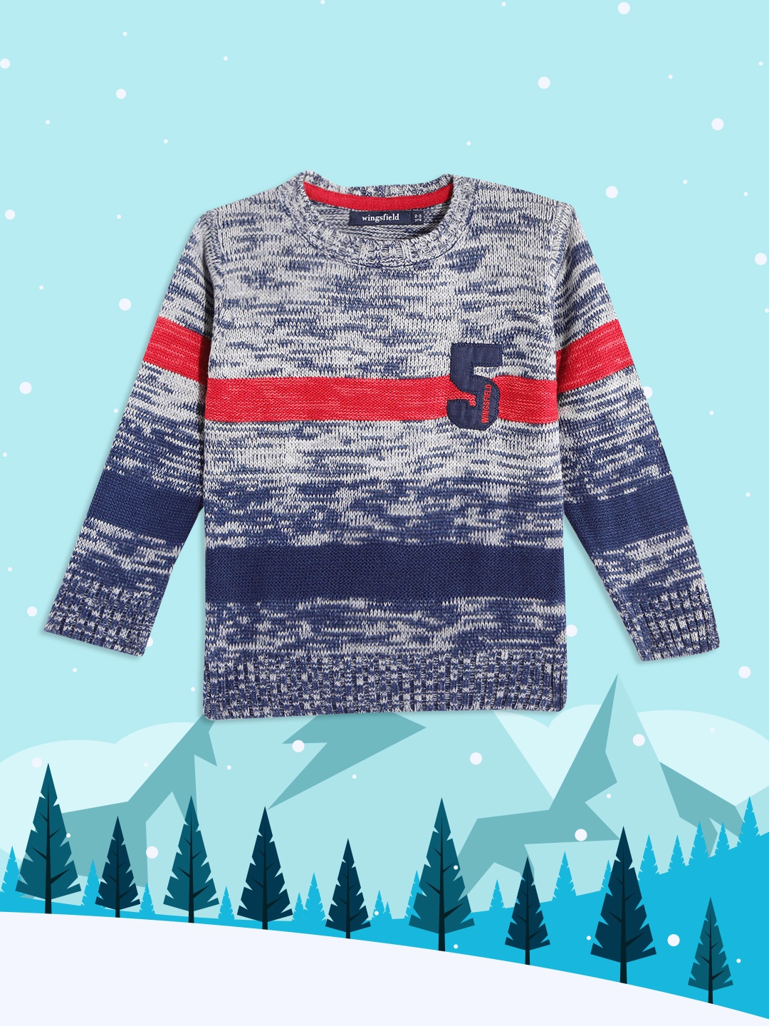 

Wingsfield Boys Blue & Grey Striped Pullover