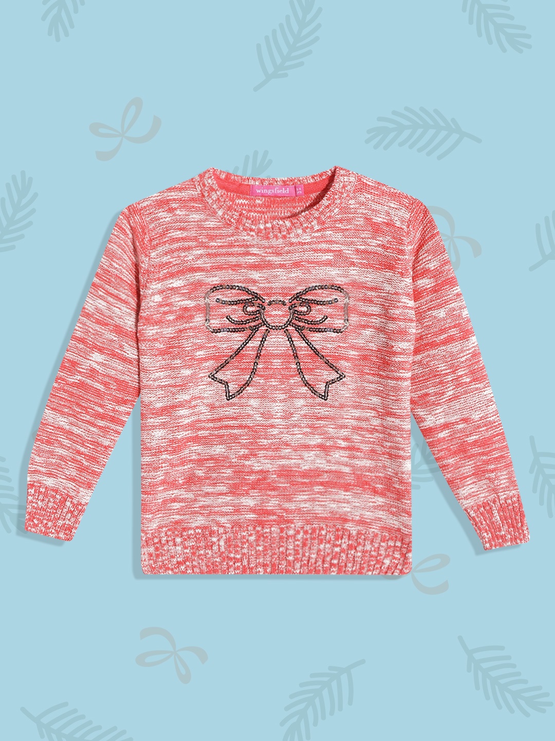 

Wingsfield Girls Orange Pullover with Embellished Detail