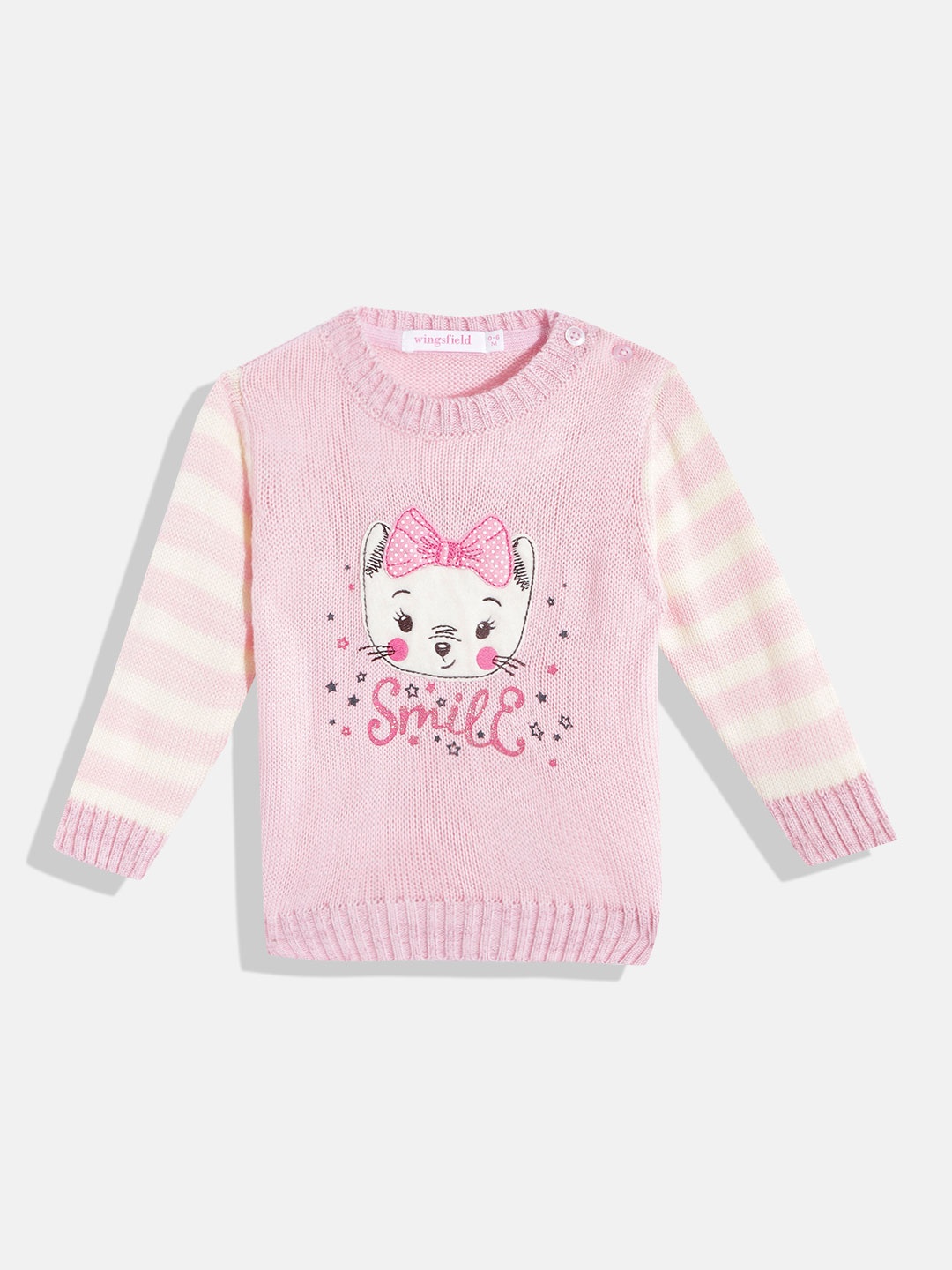 

Wingsfield Girls Pink & White Printed Pullover