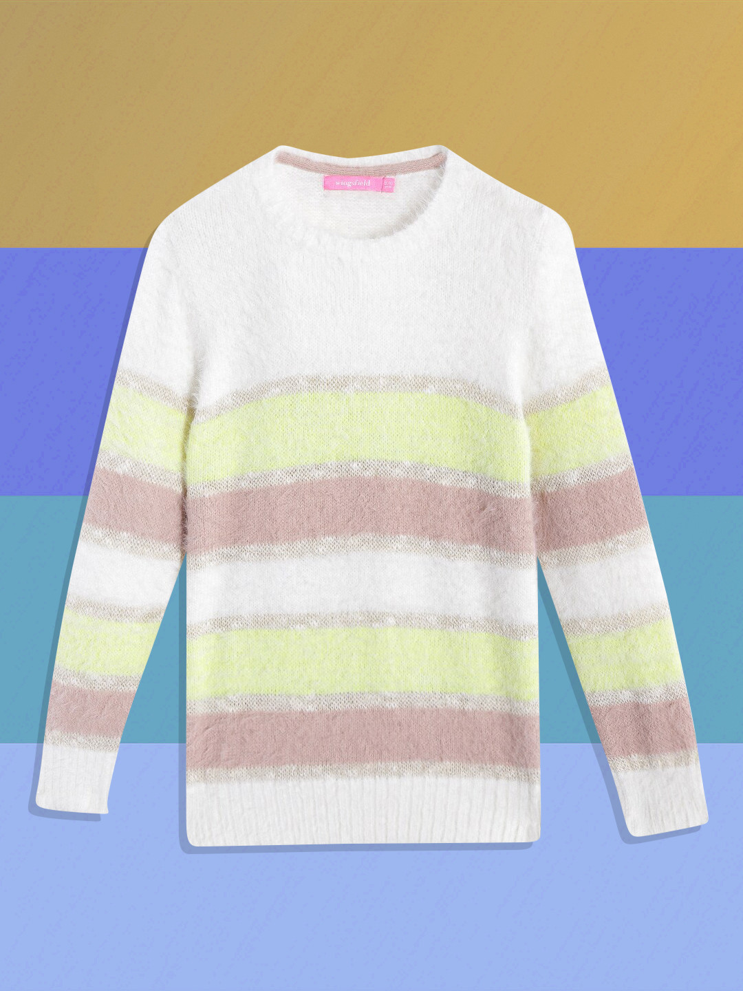 

Wingsfield Girls Green & White Striped Pullover