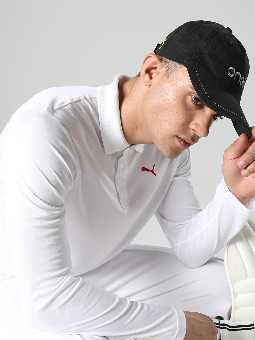 

one8 x PUMA Unisex Black & Off White Embroidered Baseball Cap