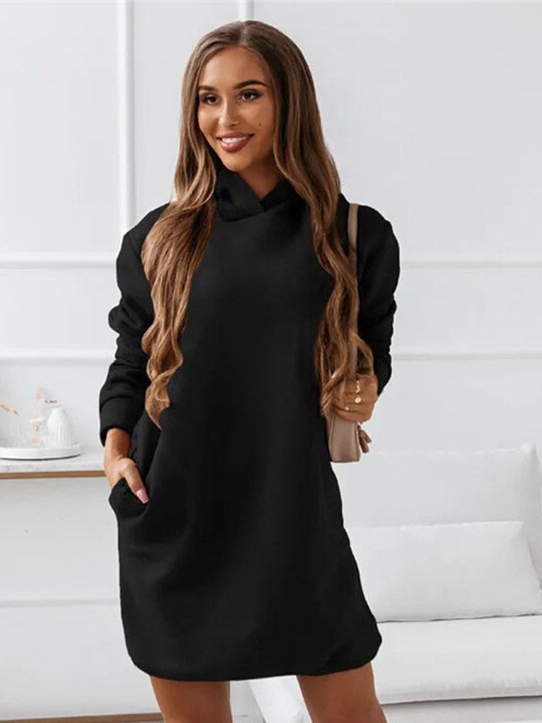 

BoStreet Women Black Longline Pullover