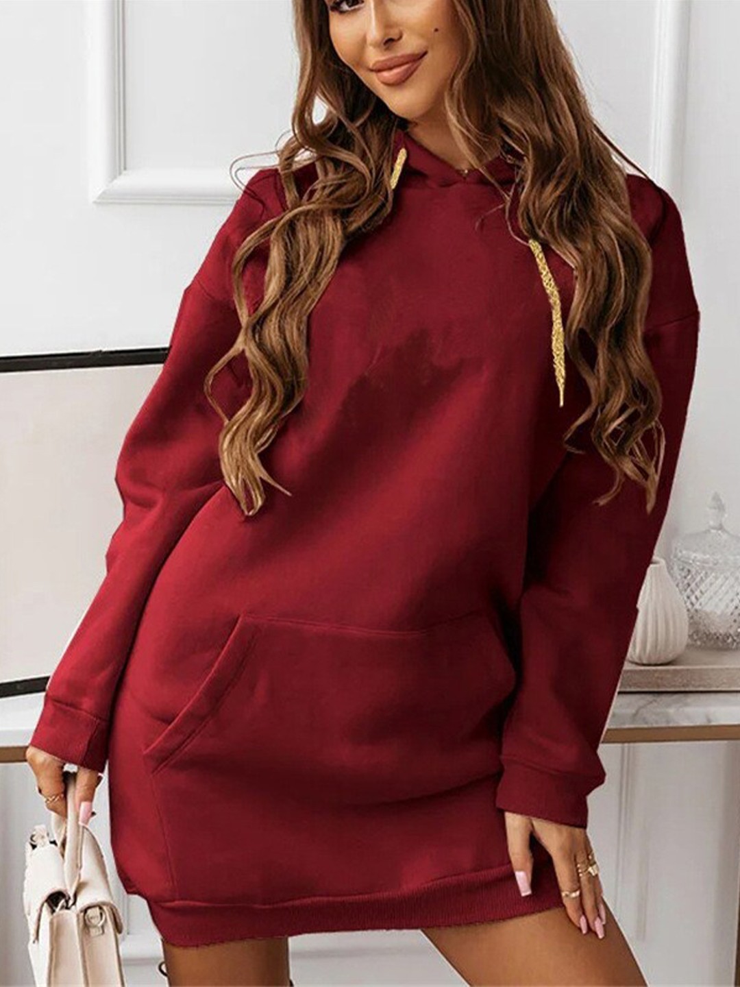 

BoStreet Women Maroon Longline Pullover