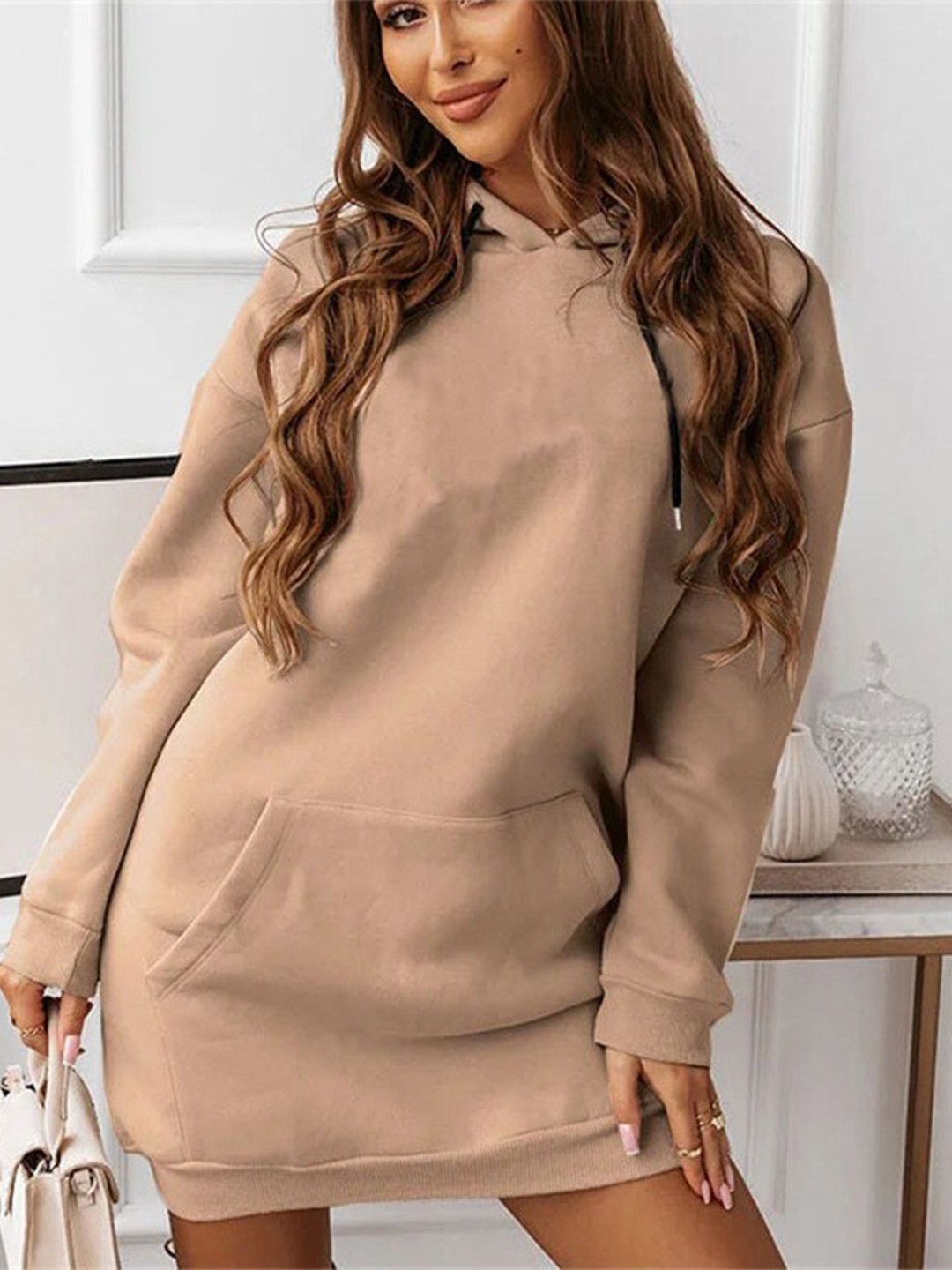 

BoStreet Women Brown Longline Pullover with Applique Detail