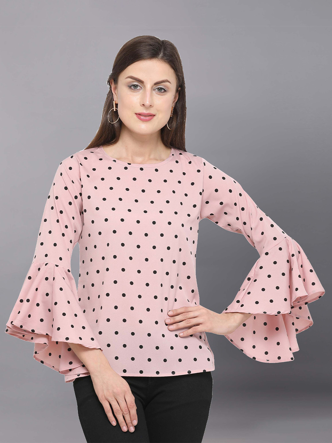 

Fashfun Pink Print Crepe Top