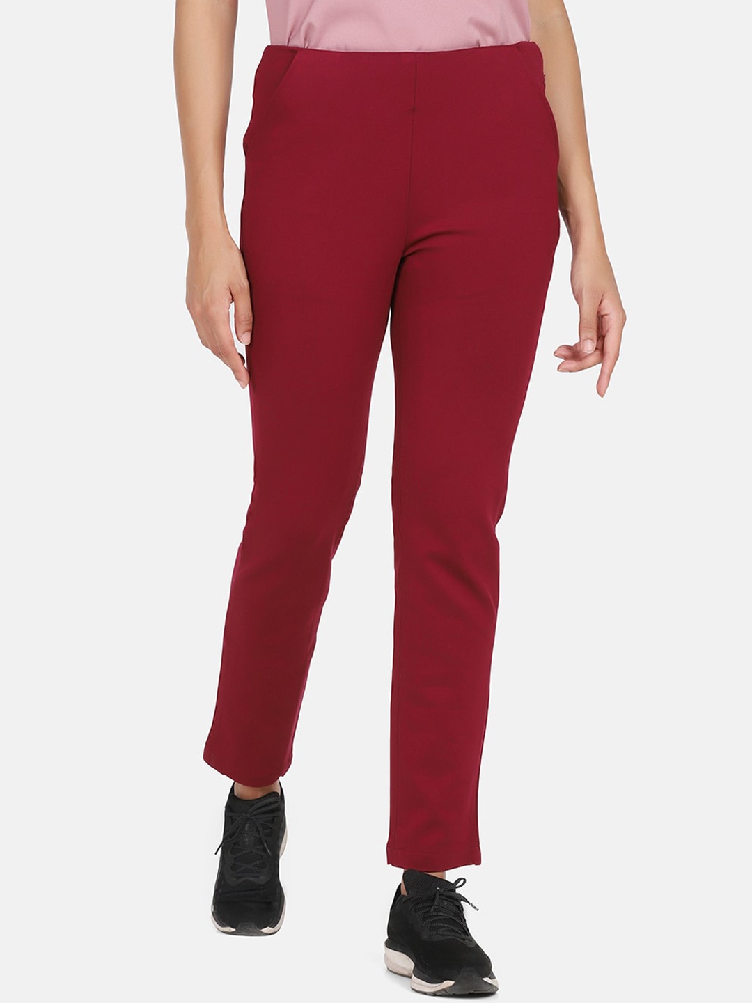 

PowerSutra Women Maroon Slim fit Trousers