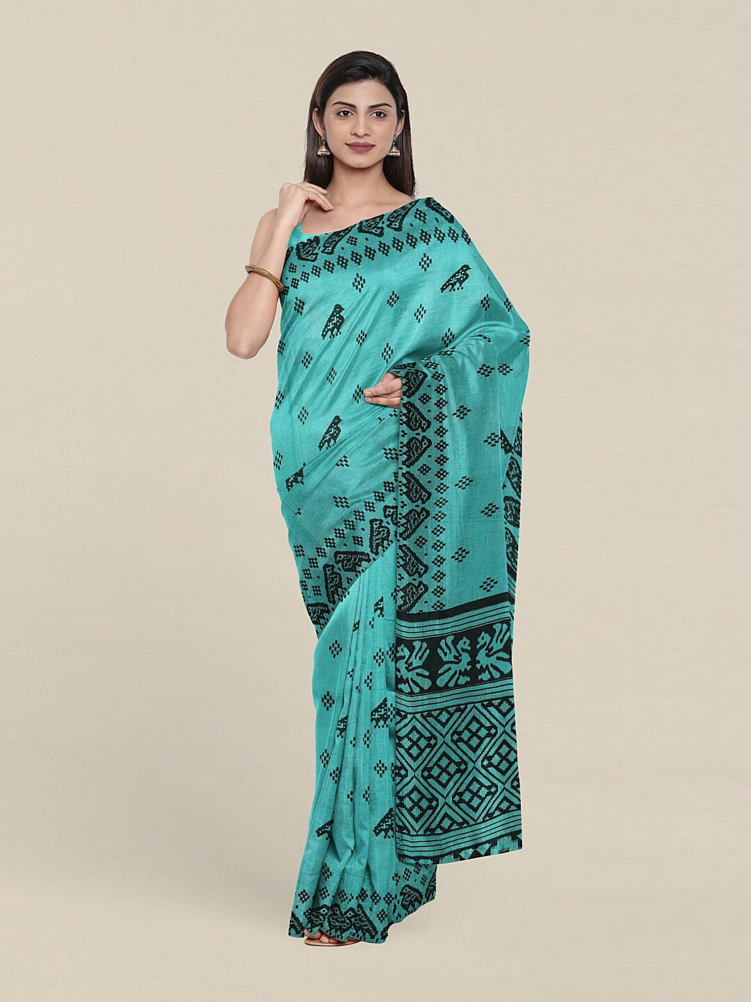 

Pothys Blue & Black Pure Cotton Saree