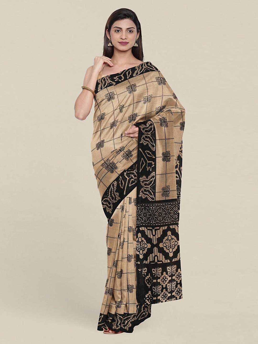 

Pothys Beige Pure Cotton Saree