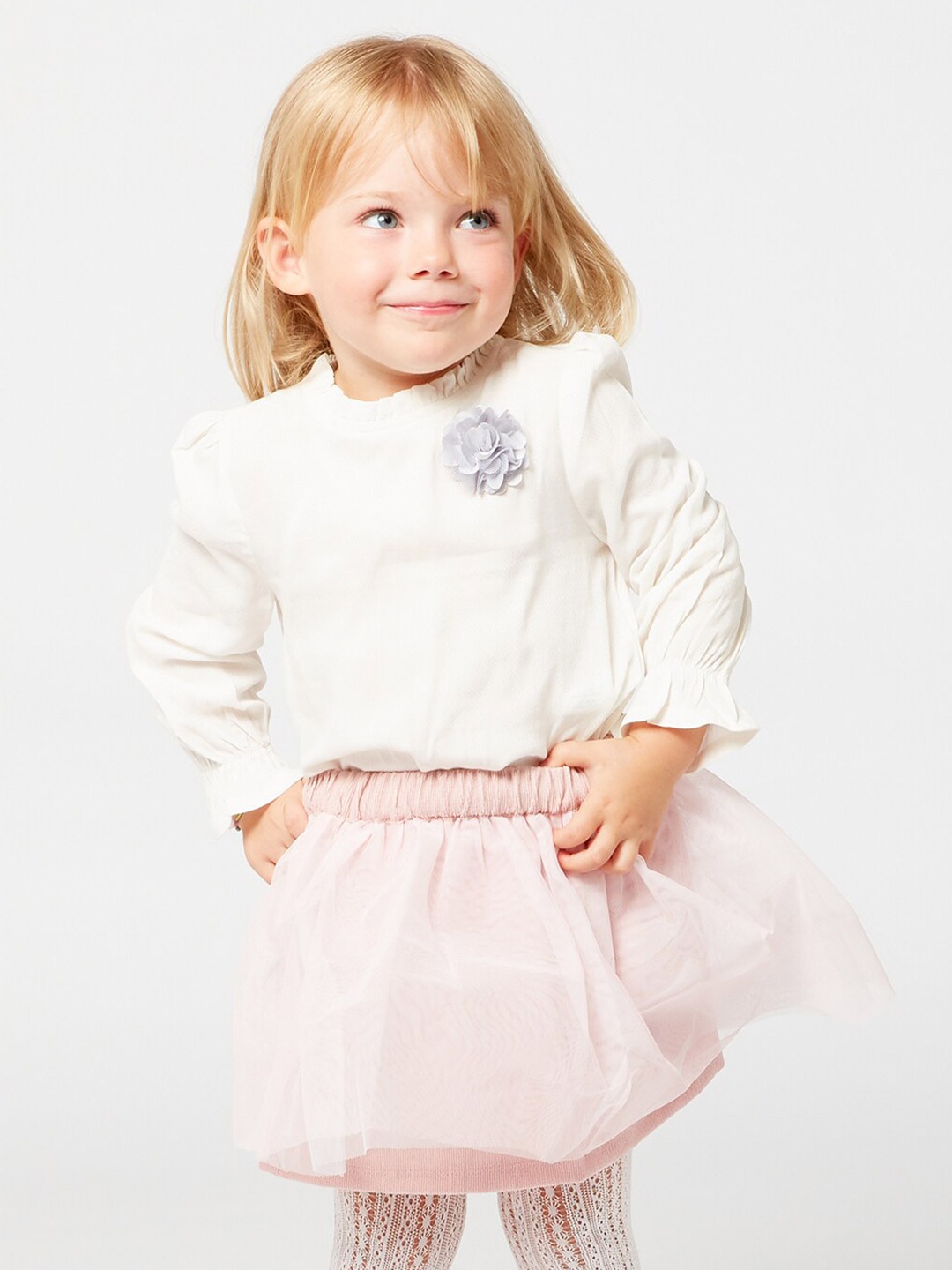 

One Friday Girls Top with Skirt Set, Pink