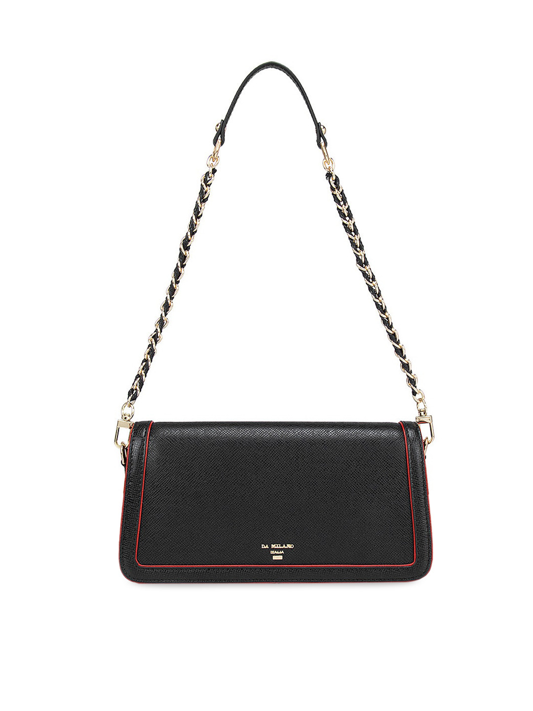 

Da Milano Women Black Leather Structured Shoulder Bag