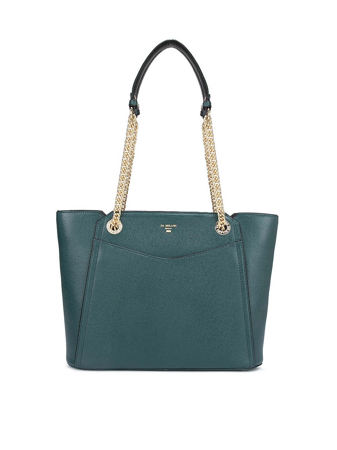 

Da Milano Green Leather Oversized Structured Shoulder Bag