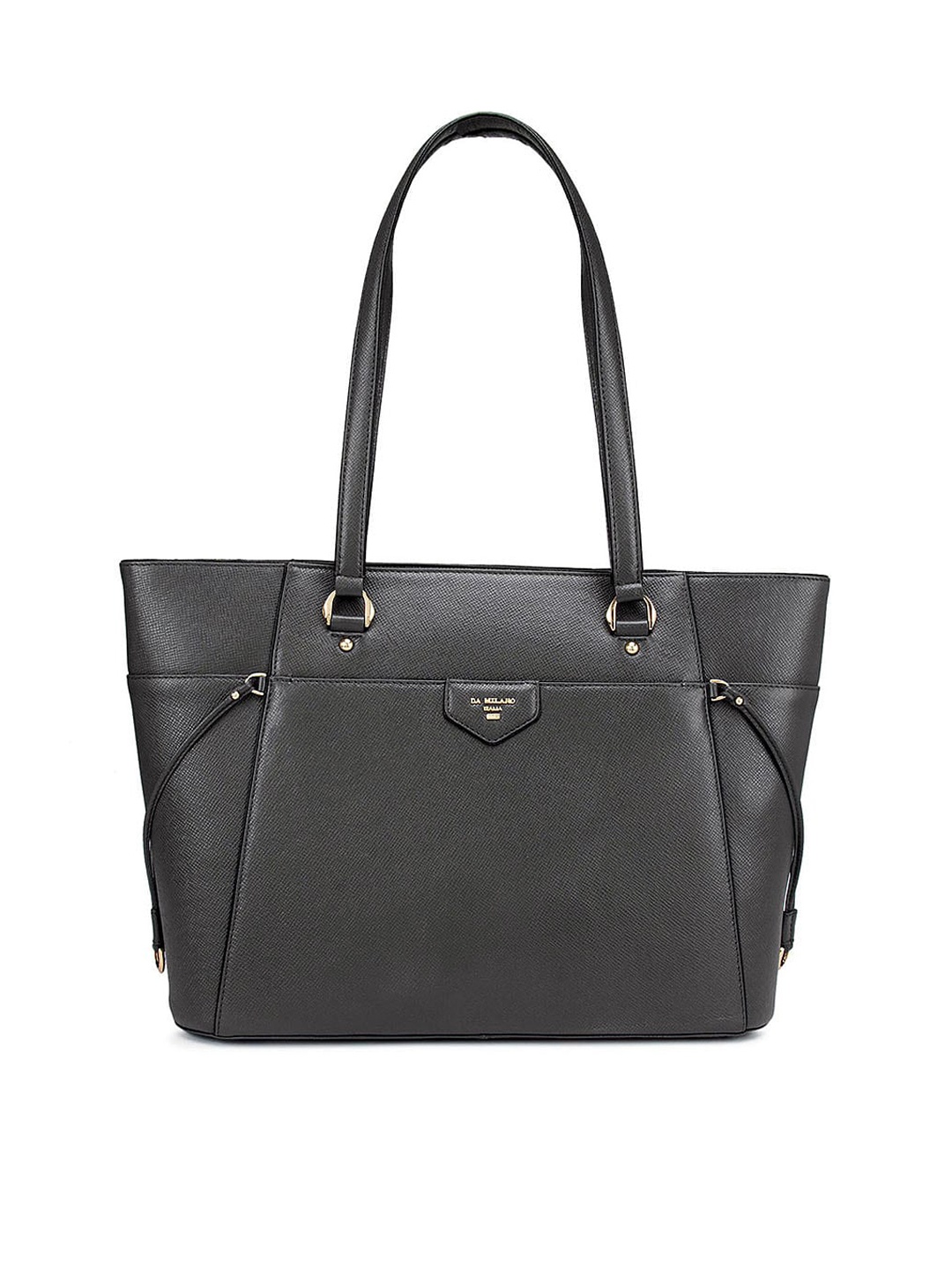 

Da Milano Women Charcoal Textured Leather Structured Handbags