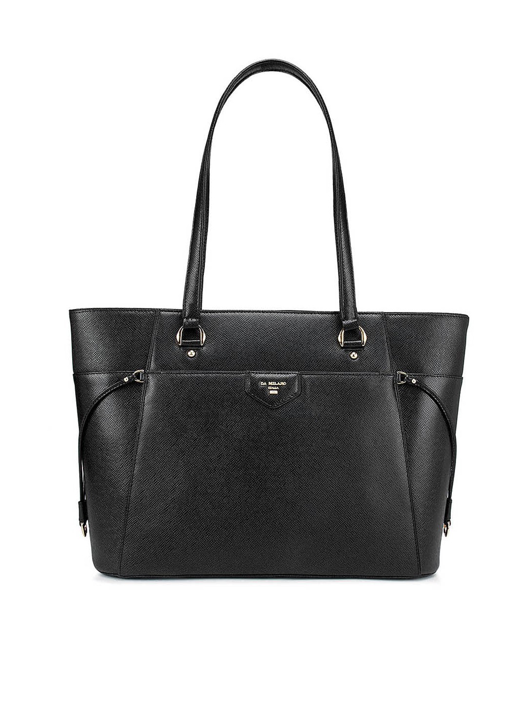 

Da Milano Women Black Leather Structured Shoulder Bag