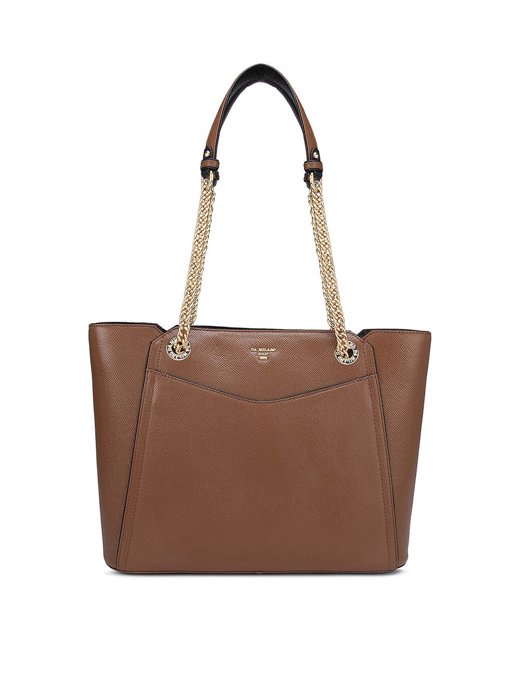 

Da Milano Brown Leather Structured Shoulder Bag
