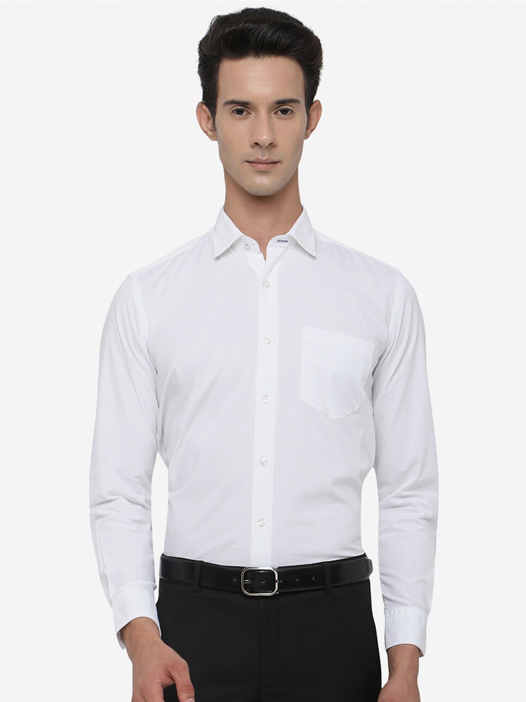 

Greenfibre Men White Slim Fit Casual Shirt