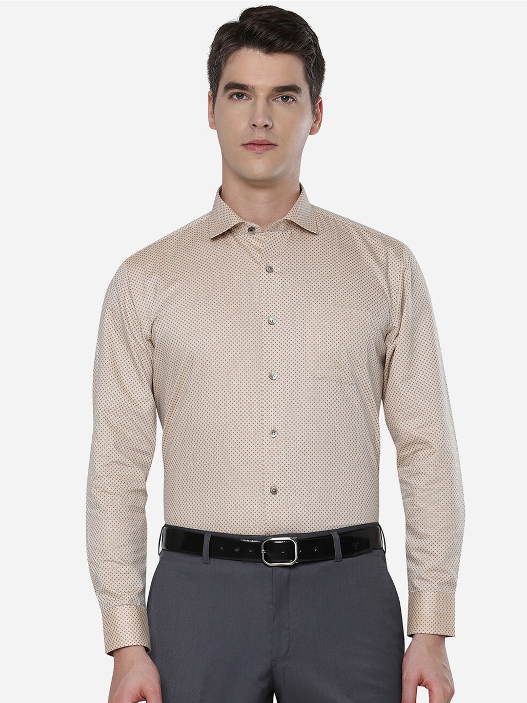 

Greenfibre Men Beige Formal Shirt