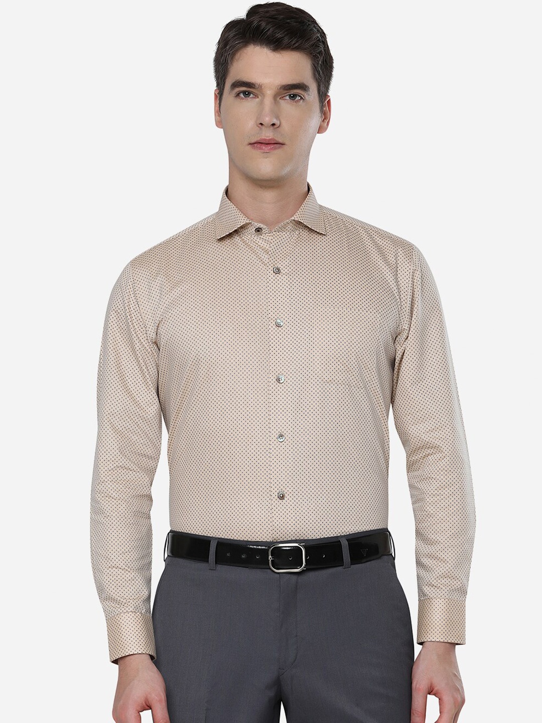 

Greenfibre Men Beige Formal Shirt