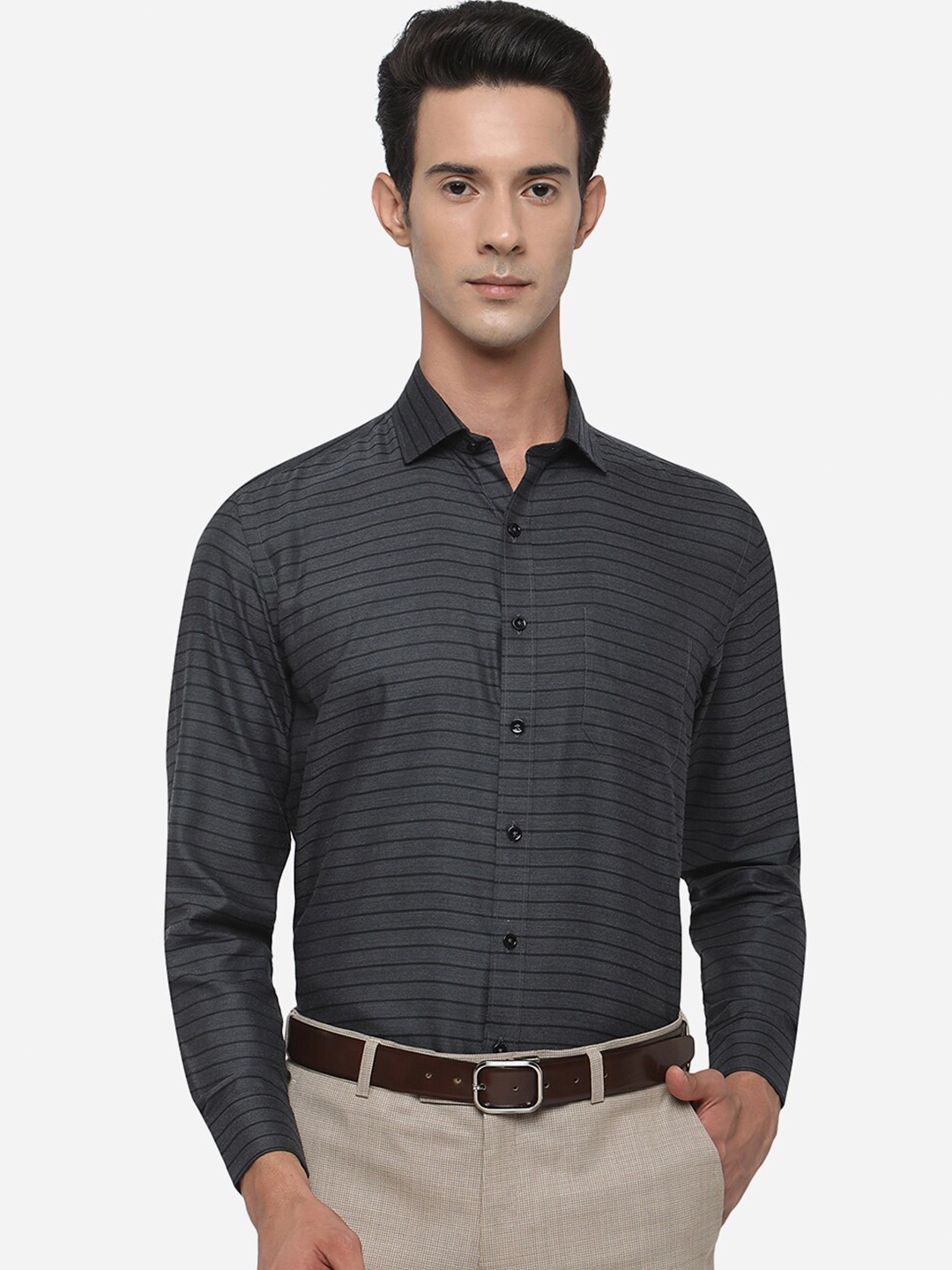 

Greenfibre Men Black Formal Shirt