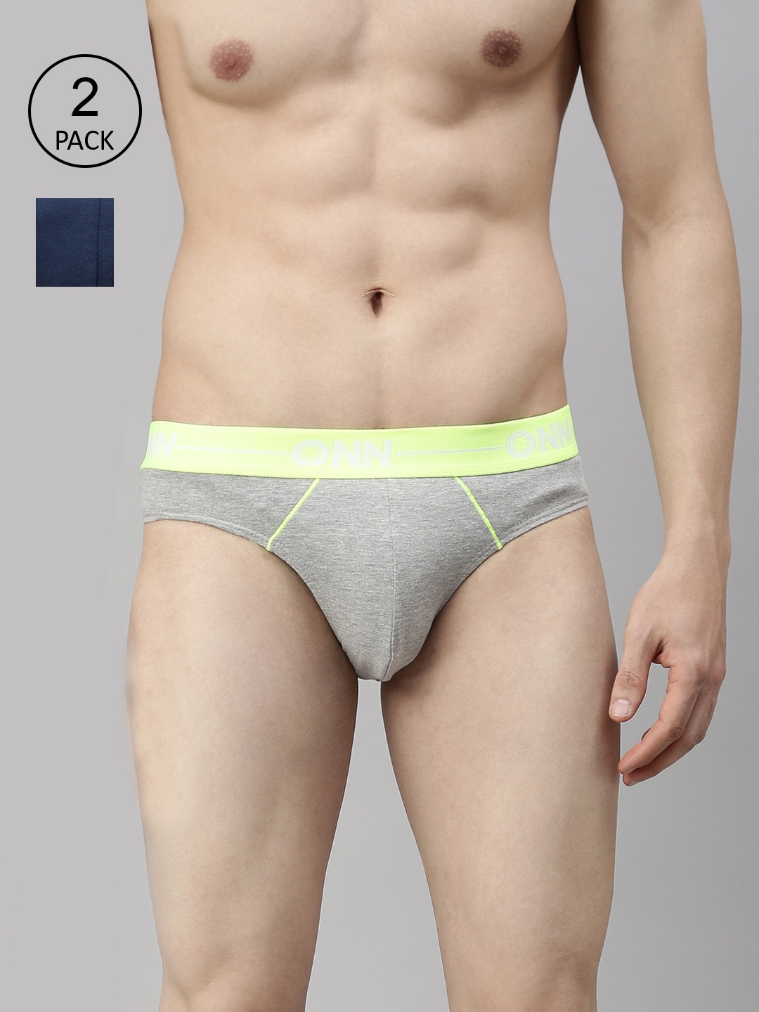 

ONN Men Set Of 2 Grey & Blue Basic Briefs