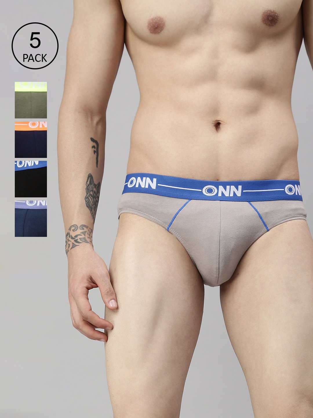 

ONN Men Pack Of 4 Basic Briefs, Grey