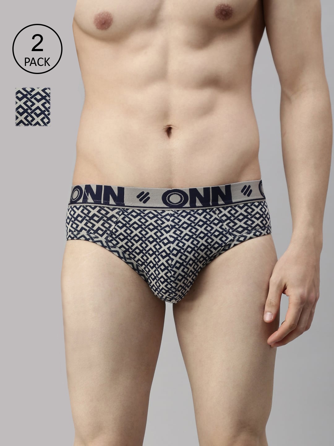 

ONN Men Pack Of 2 Assorted Printed Basic Briefs