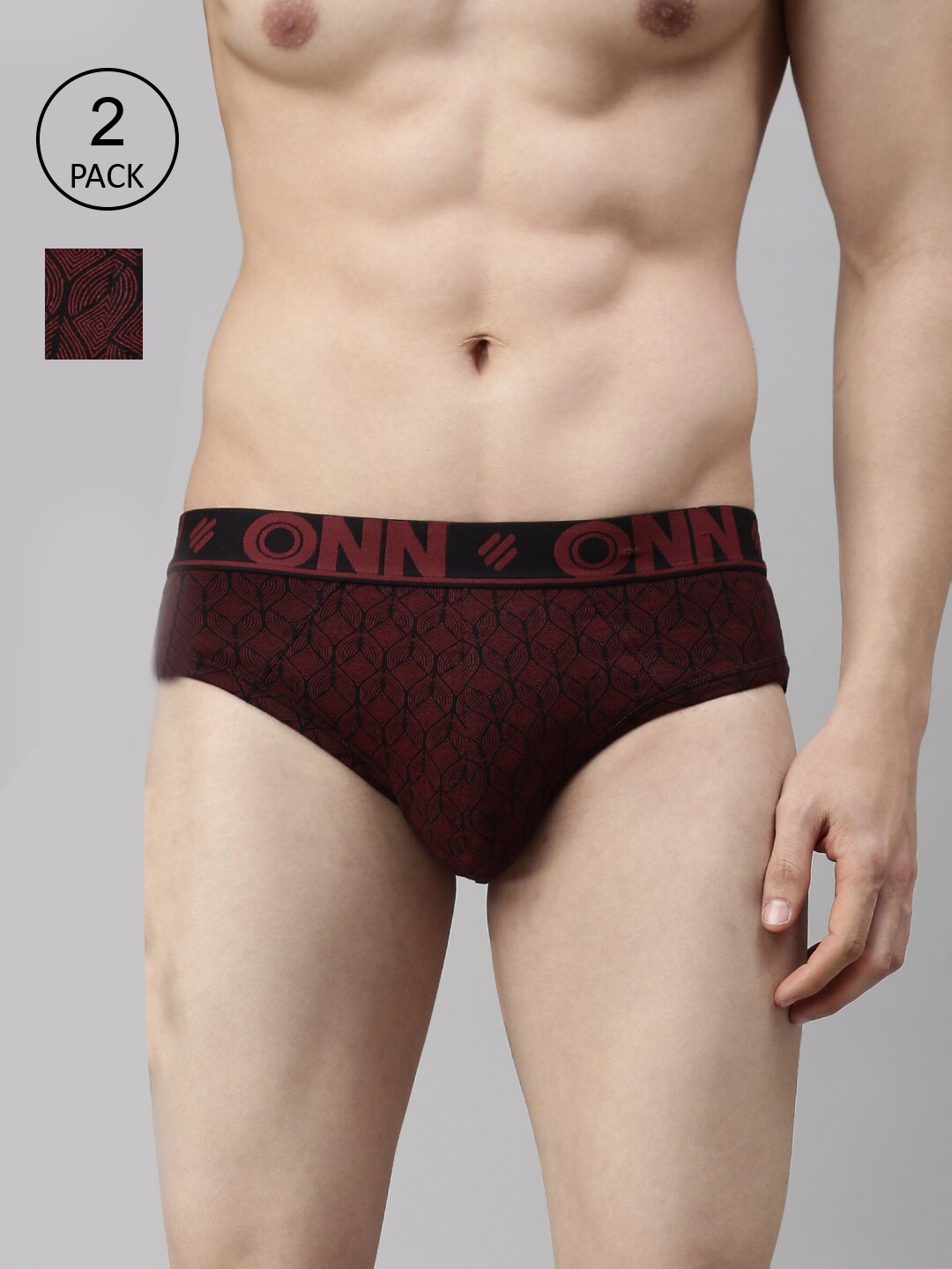 

ONN Men Pack Of 2 Assorted Printed Basic Briefs