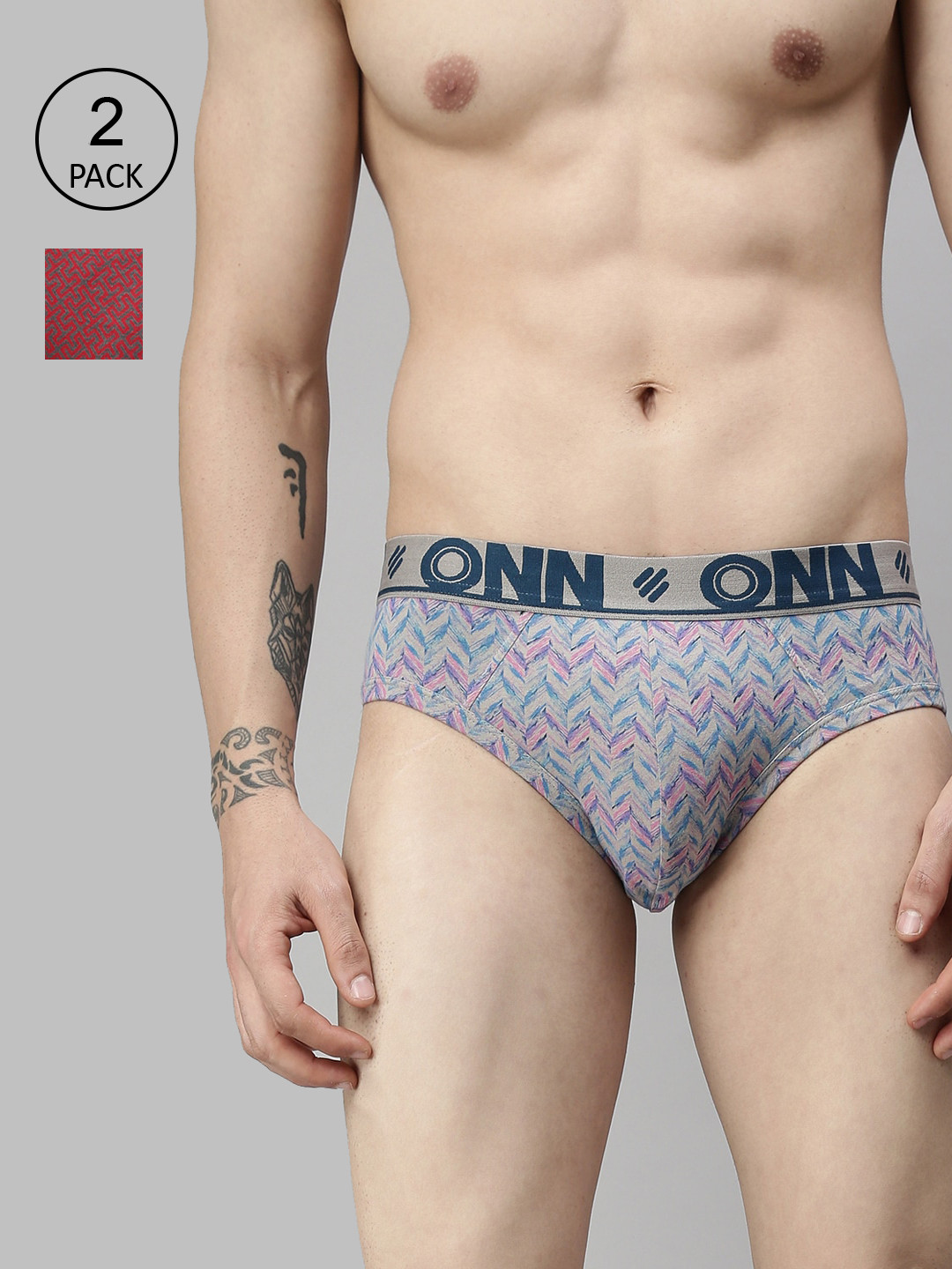 

ONN Men Pack Of 2 Assorted Printed Basic Briefs