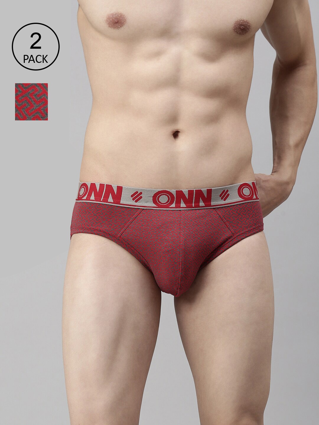 

ONN Men Pack Of 2 Assorted Printed Basic Briefs