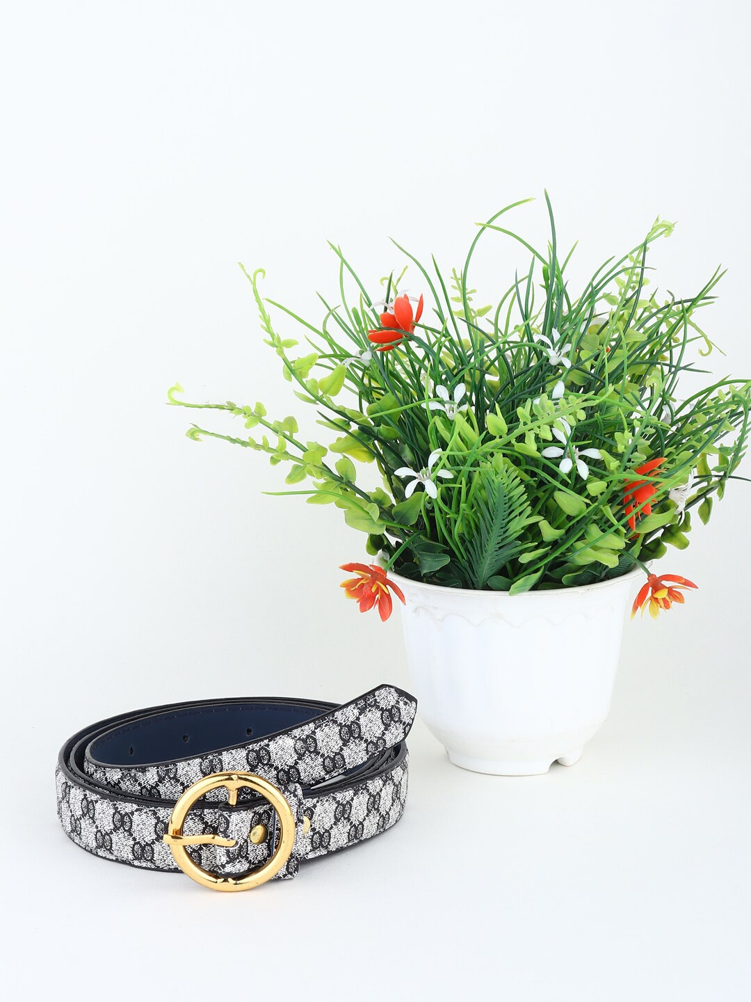 

Swiss Design Women Black Printed Belt