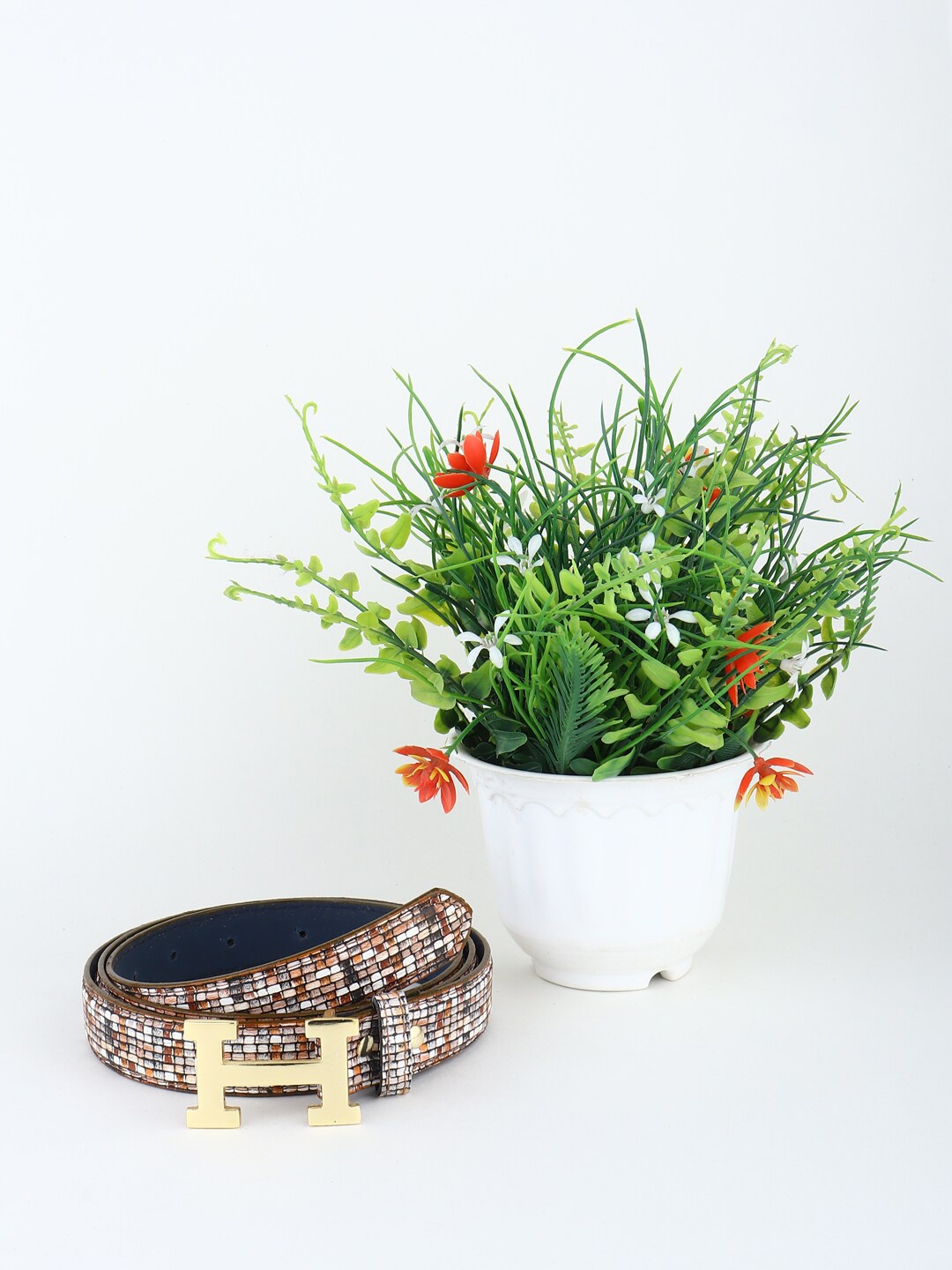 

Swiss Design Women Brown Printed Belt