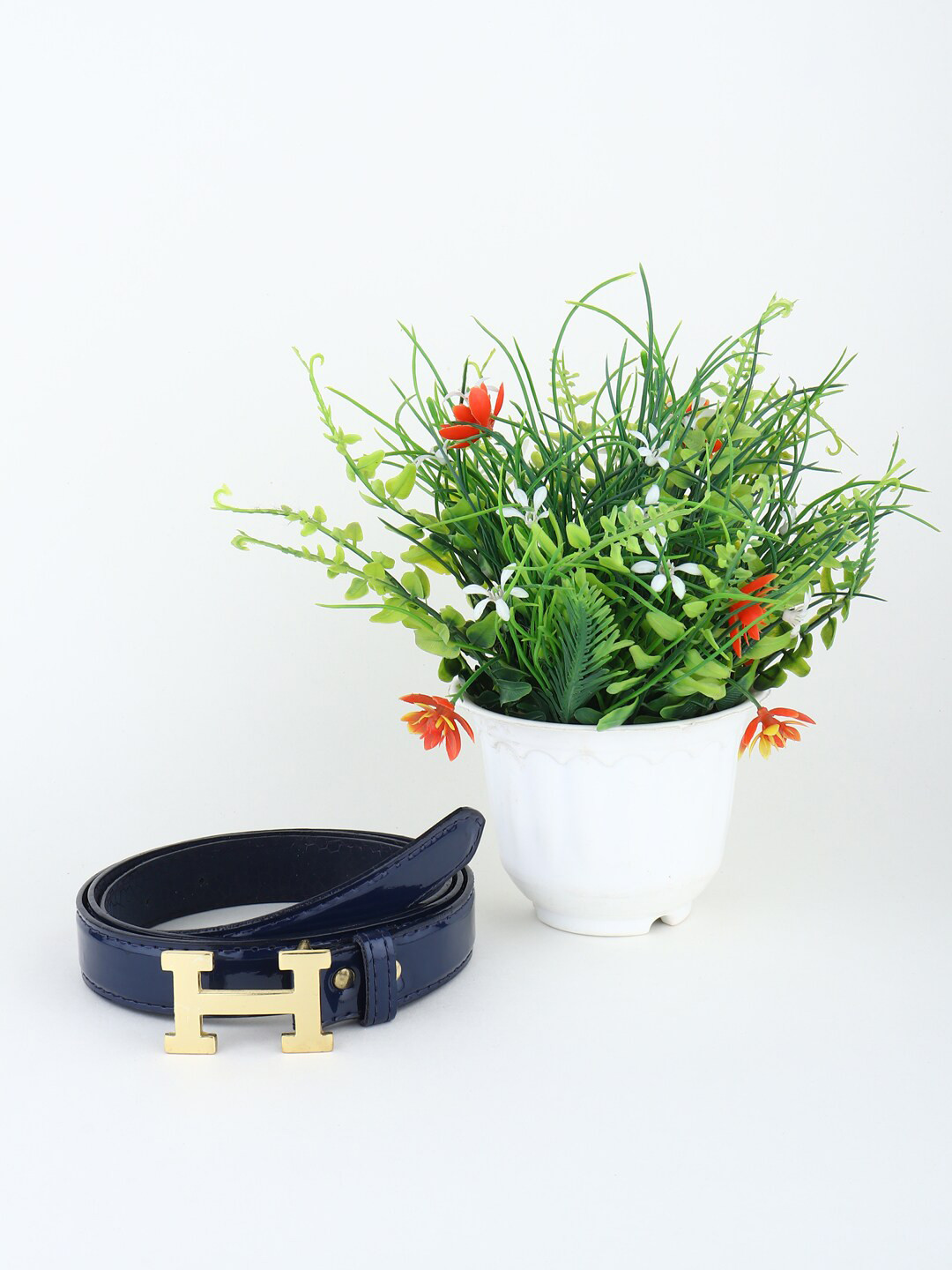 

Swiss Design Women Slim Belt, Blue