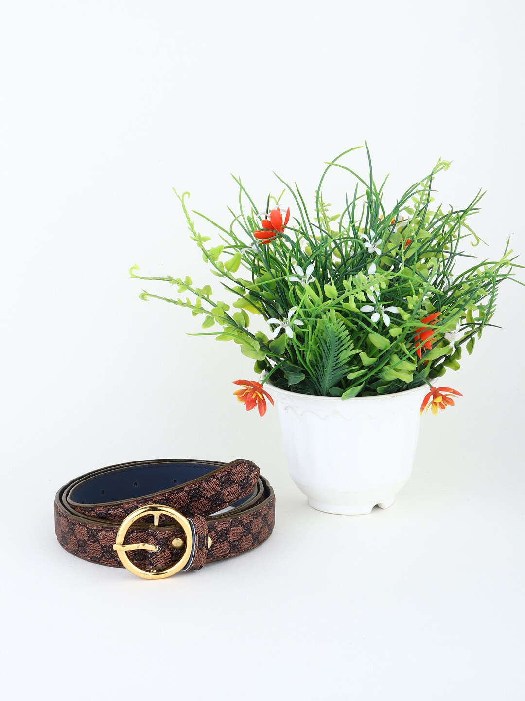 

Swiss Design Women Printed Belt, Brown